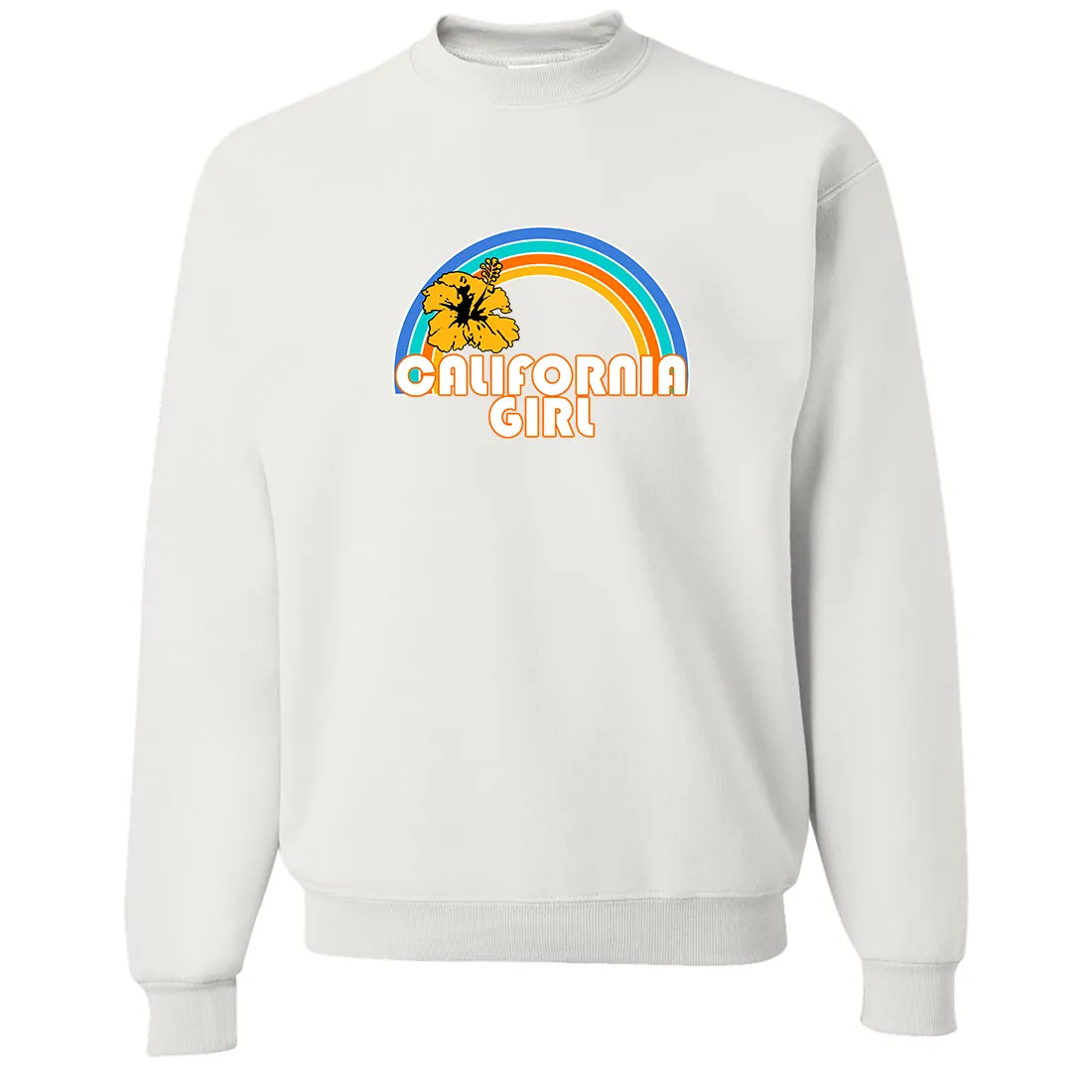 California Girl Rainbow Hibiscus Crewneck Sweatshirt