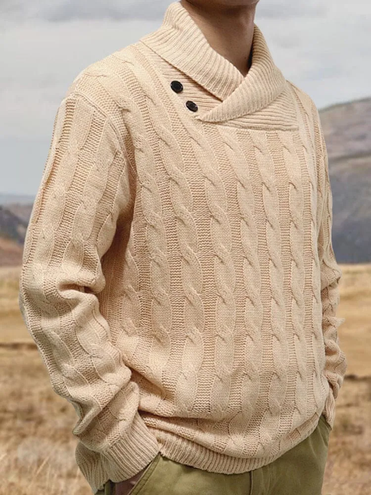 Casual Cable Knit Pullover Sweater