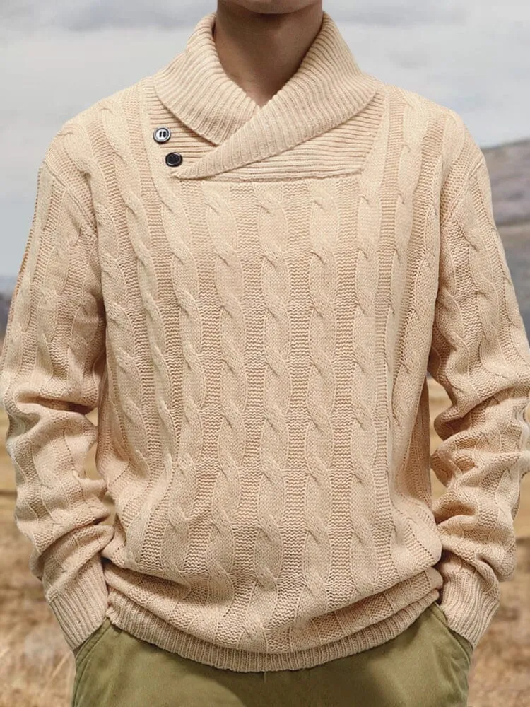 Casual Cable Knit Pullover Sweater