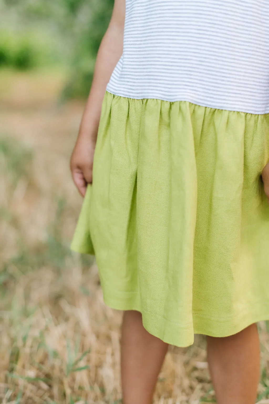 Casual Dress in Stone Stripe