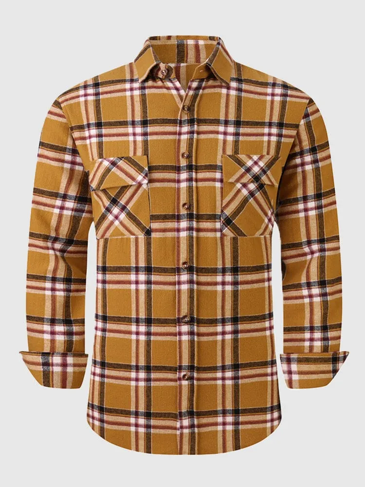 Casual Plaid Graphic Flannelette Shirt