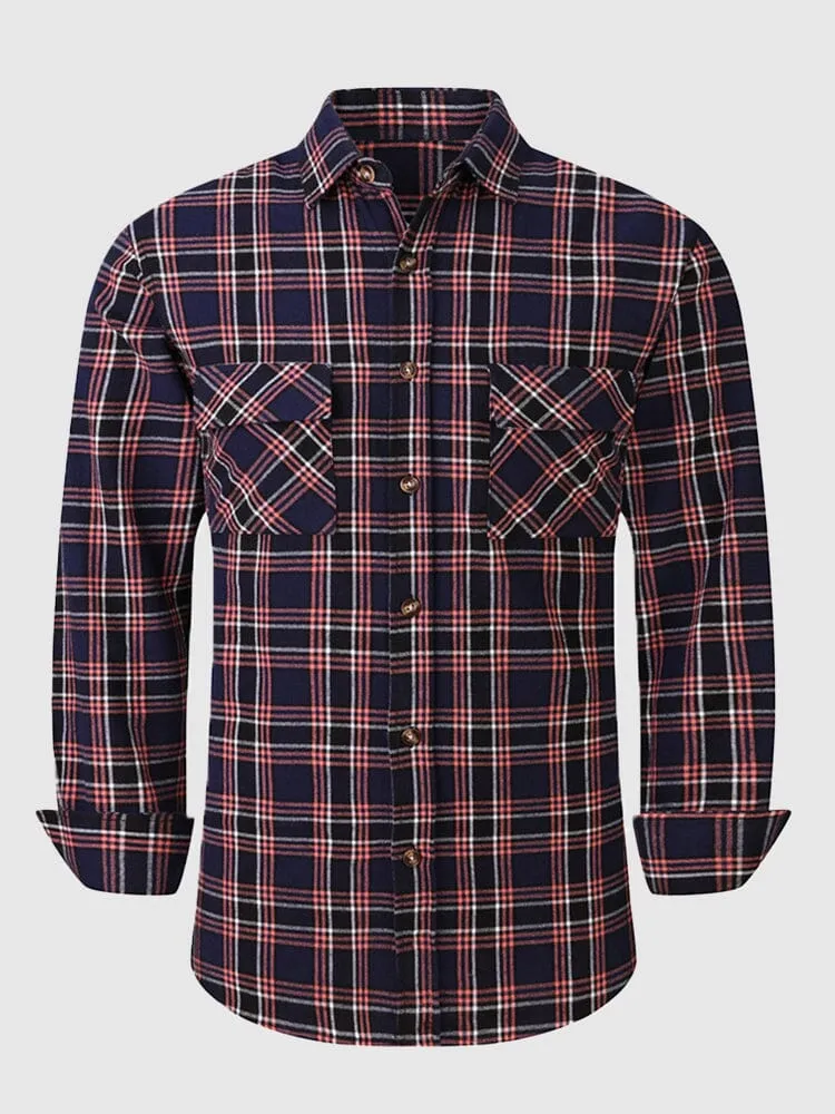 Casual Plaid Graphic Flannelette Shirt