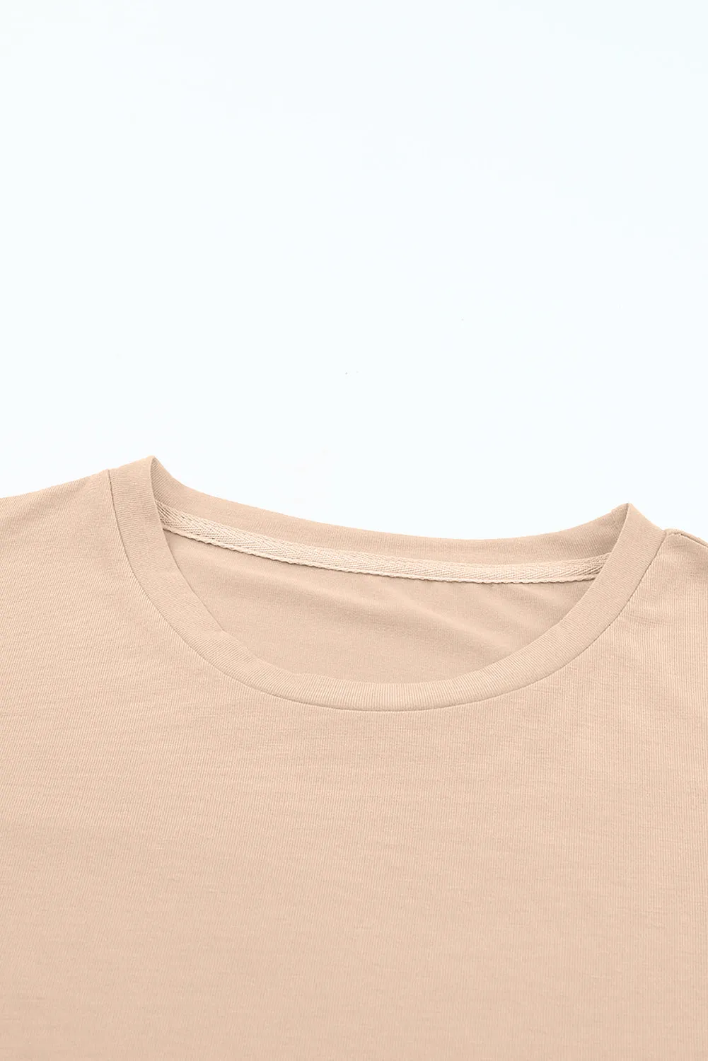 Casual Plain Crew Neck Tee