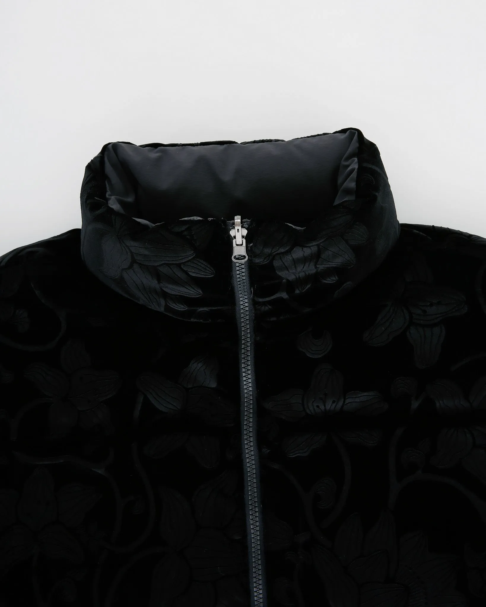 Premium Charcoal Burnout Pottery-Inspired Puffer Jacket