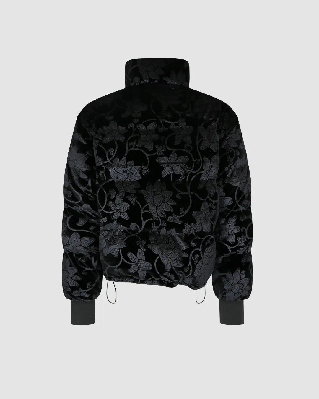 Premium Charcoal Burnout Pottery-Inspired Puffer Jacket