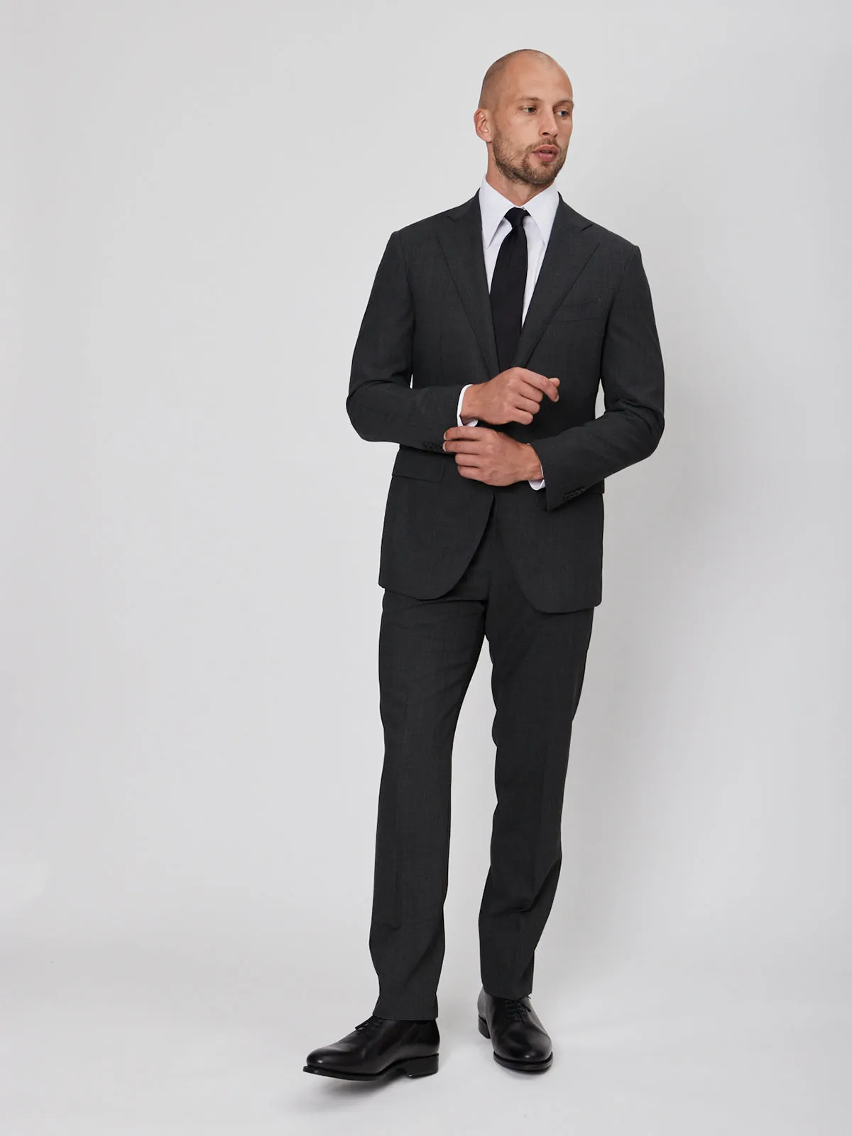 Charcoal Twill Single Breasted Serchio Suit