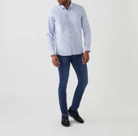 Chemise casual ciel-rouille "Aime"