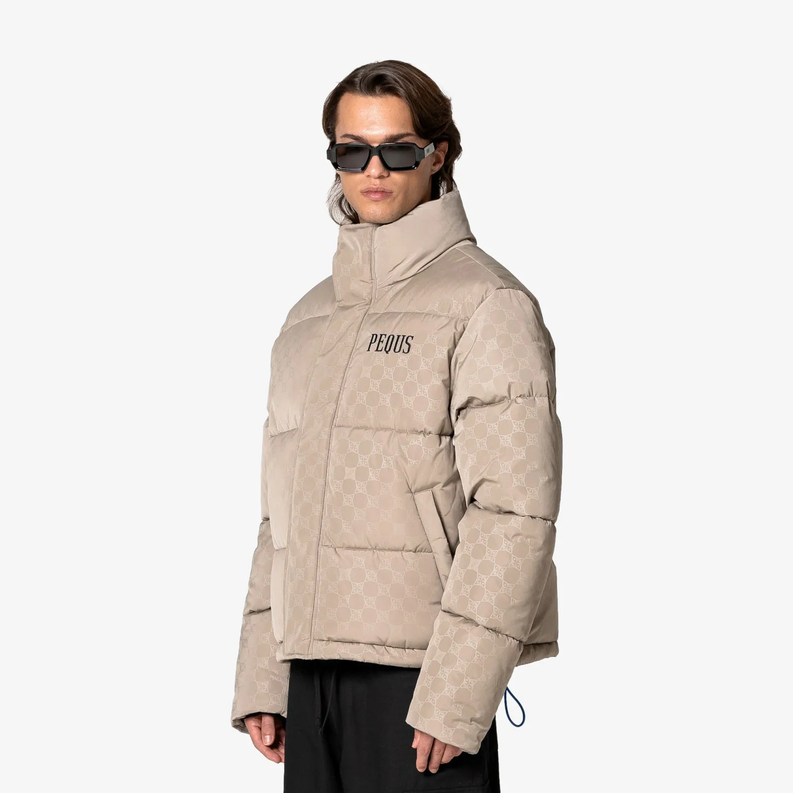 Chest Logo Monogram Puffer Jacket