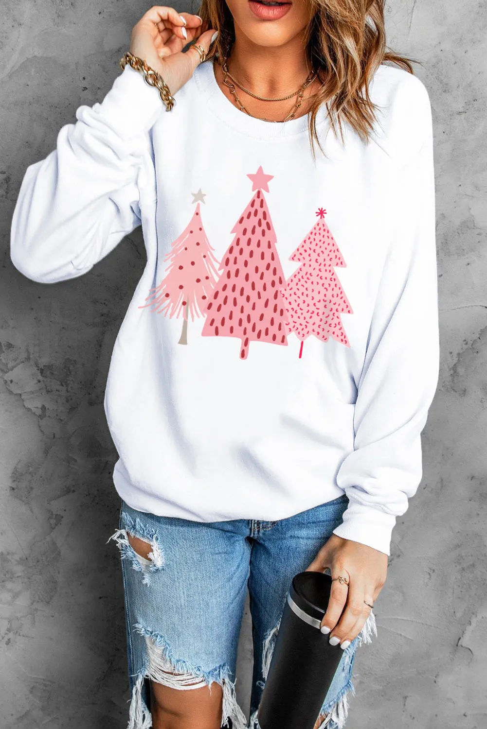 Christmas Tree Dots Pullover Sweatshirt