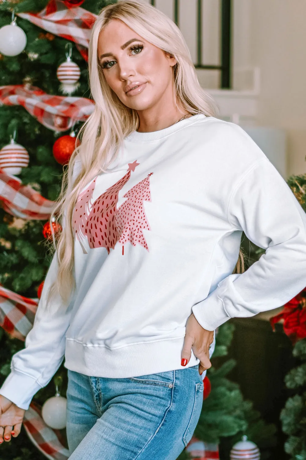 Christmas Tree Dots Pullover Sweatshirt