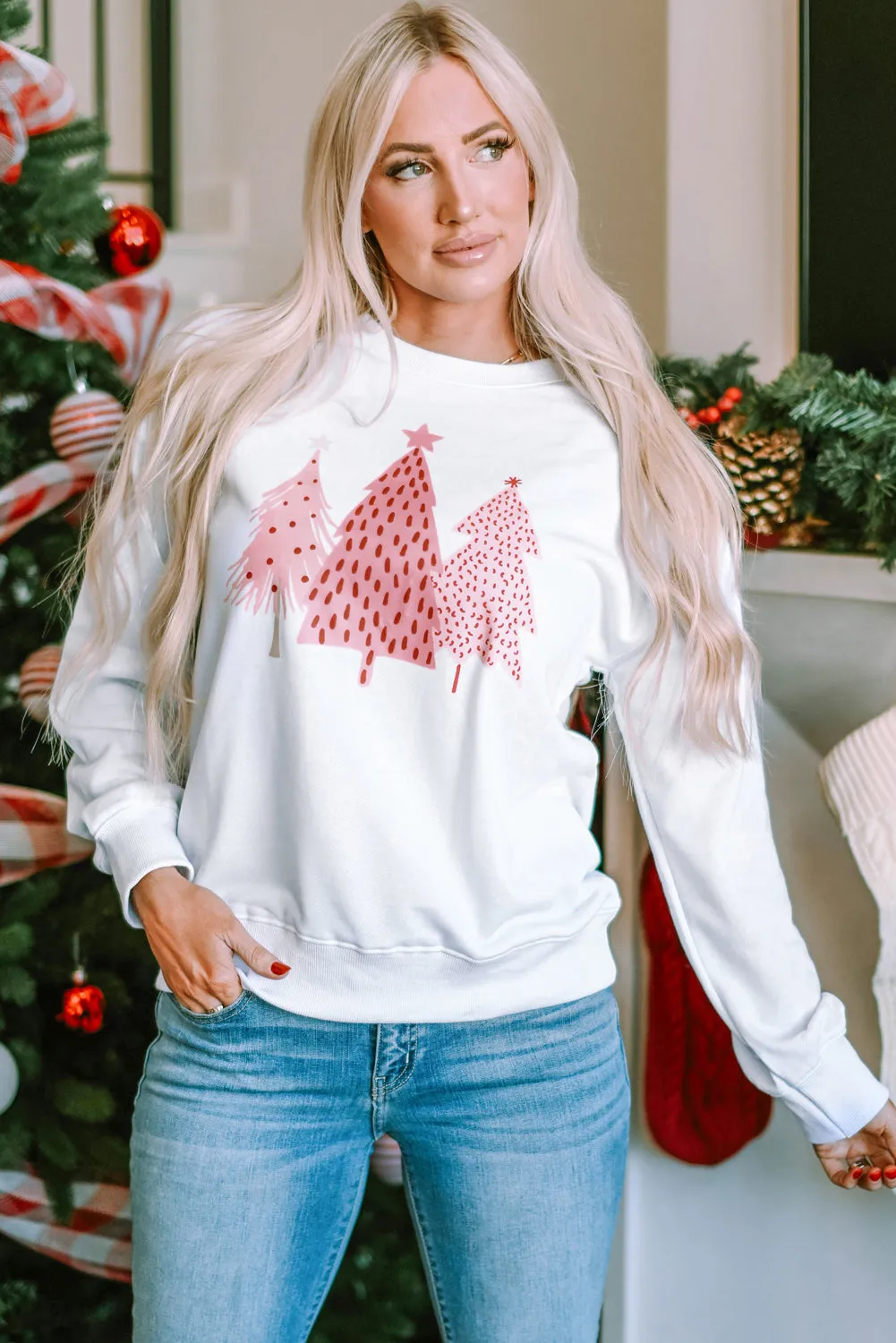 Christmas Tree Dots Pullover Sweatshirt