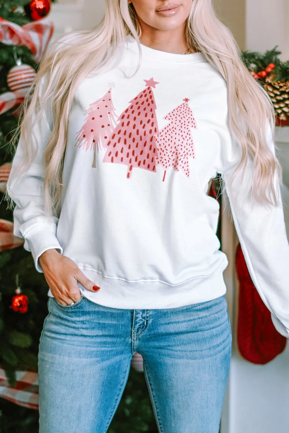 Christmas Tree Dots Pullover Sweatshirt