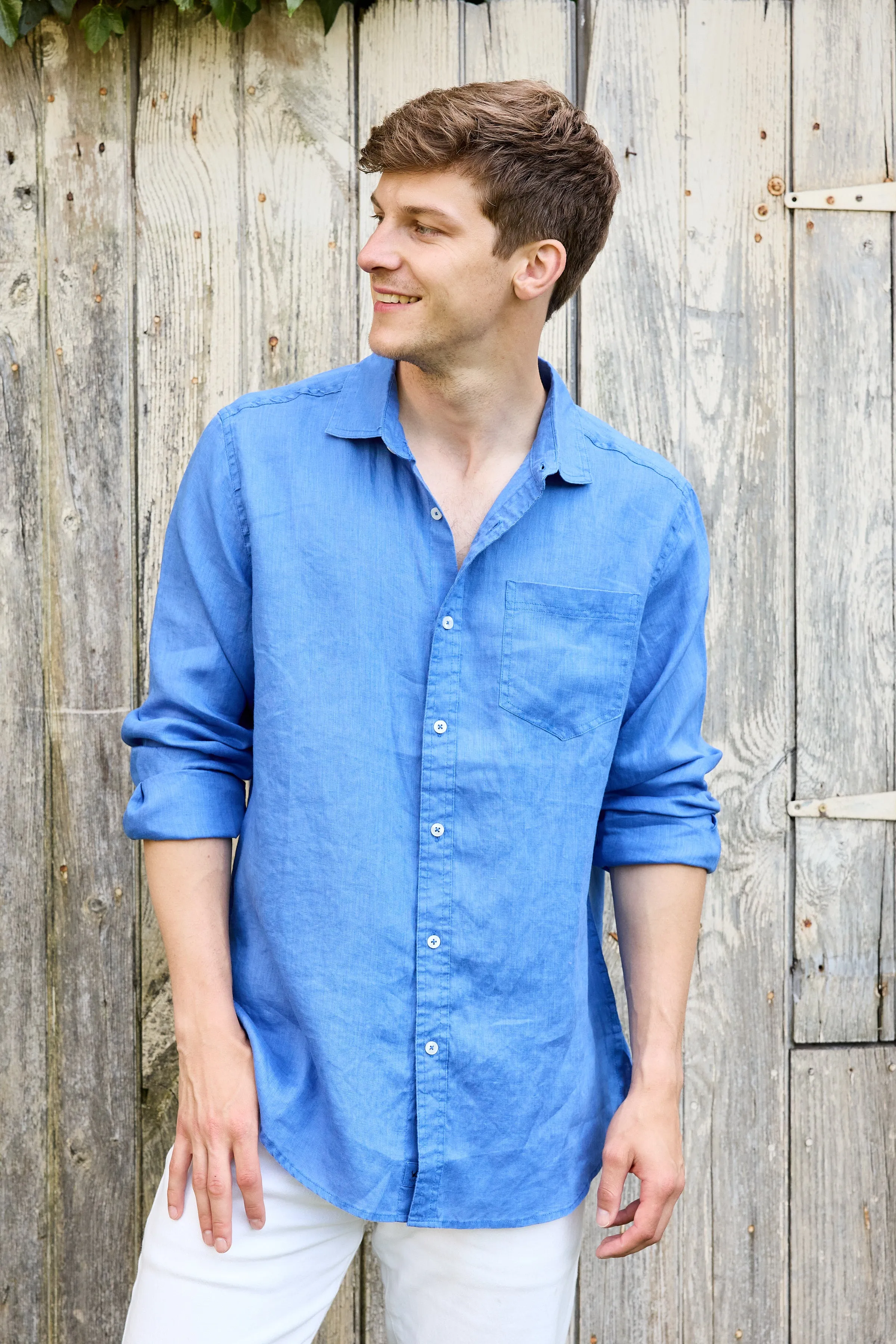 Classic Linen Shirt -Marine Blue