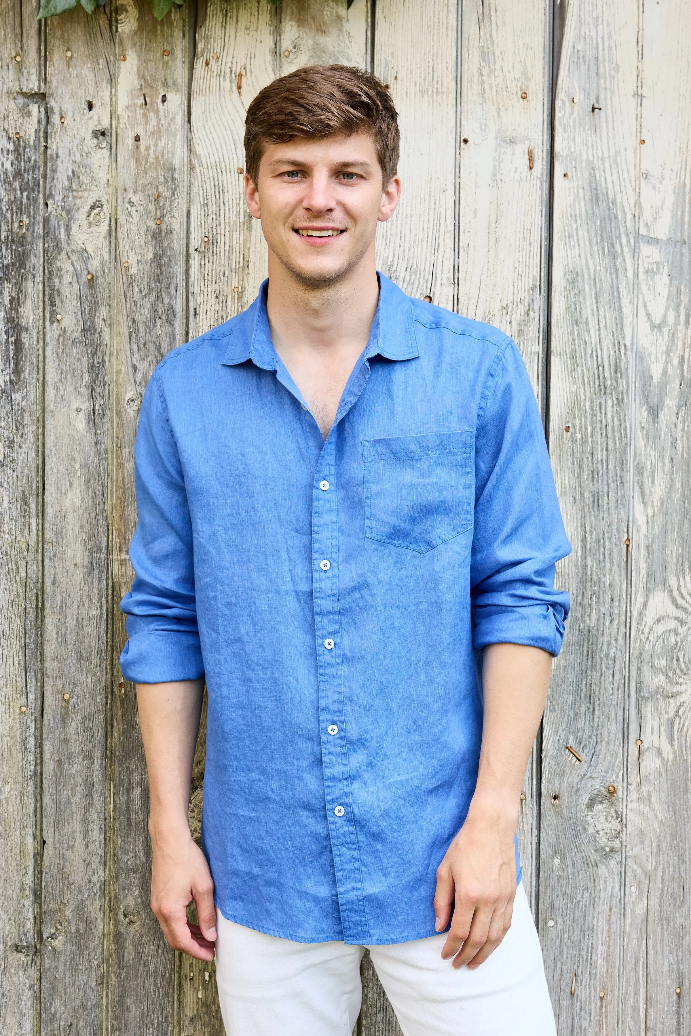 Classic Linen Shirt -Marine Blue