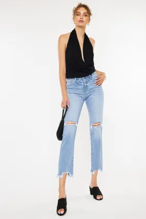 Clover High Rise Slim Straight Fit Leg Jeans