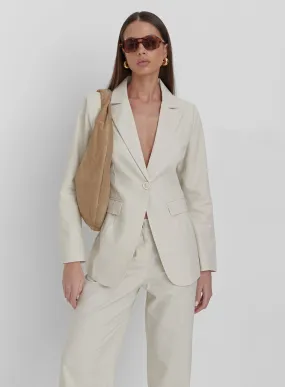 Cream Linen Look Blazer- Liana