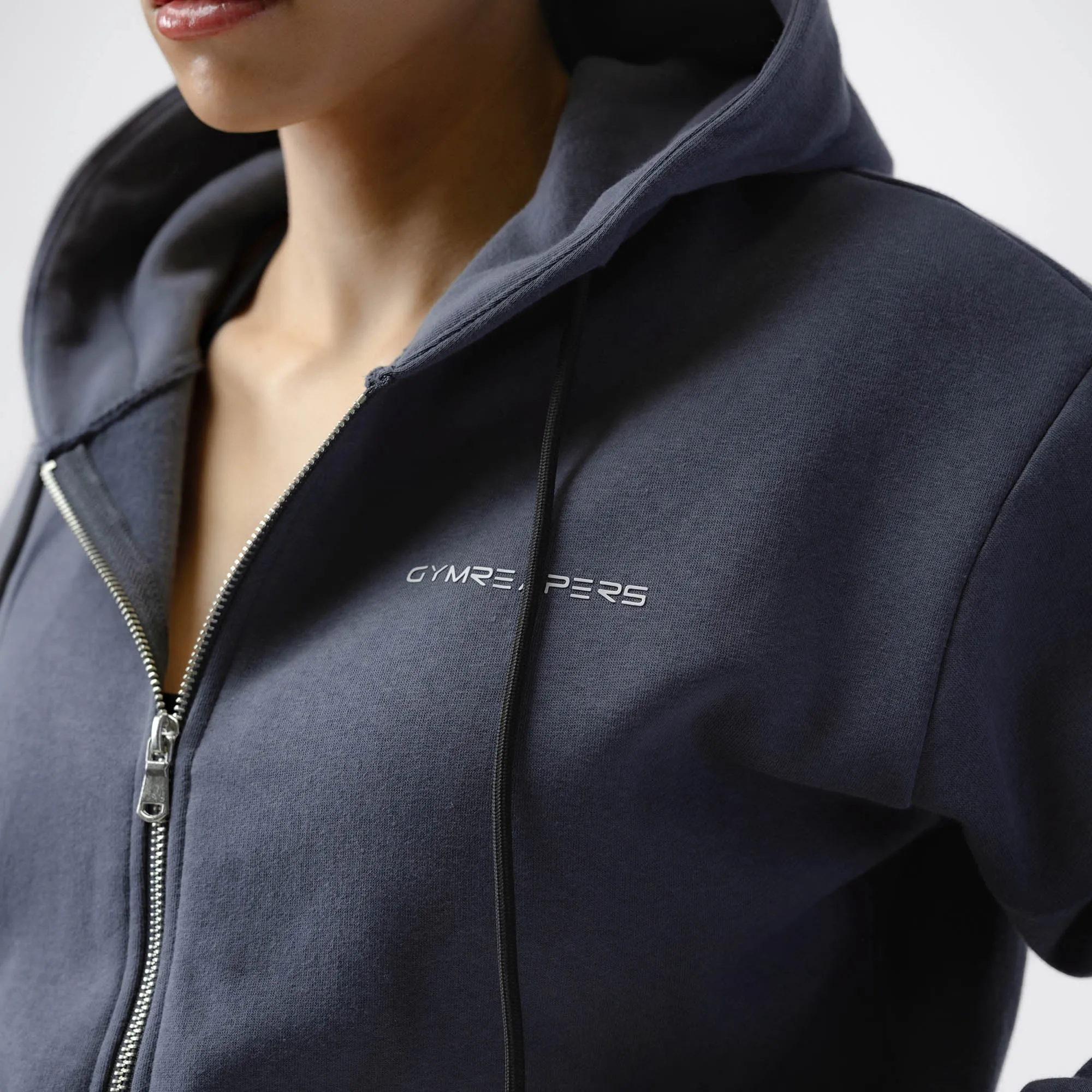 Cropped Zip-Up Hoodie - Riviera