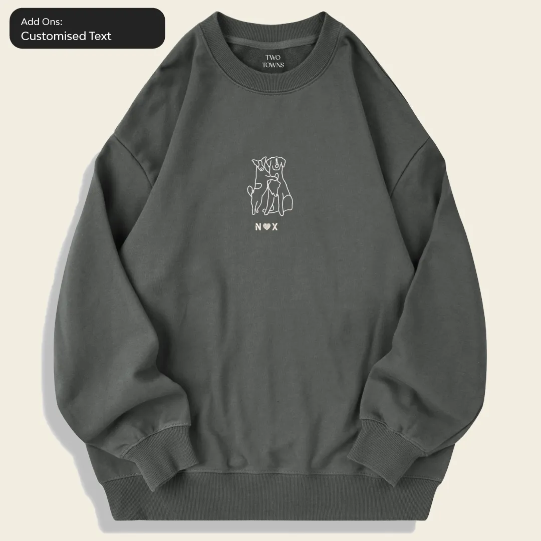 Customised Photo Outline Sweatshirt in Hunter Green