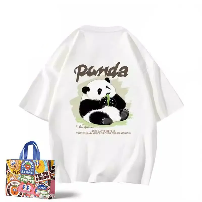 Cute Animal Lover T Shirt Kawaii Floral Panda Tee