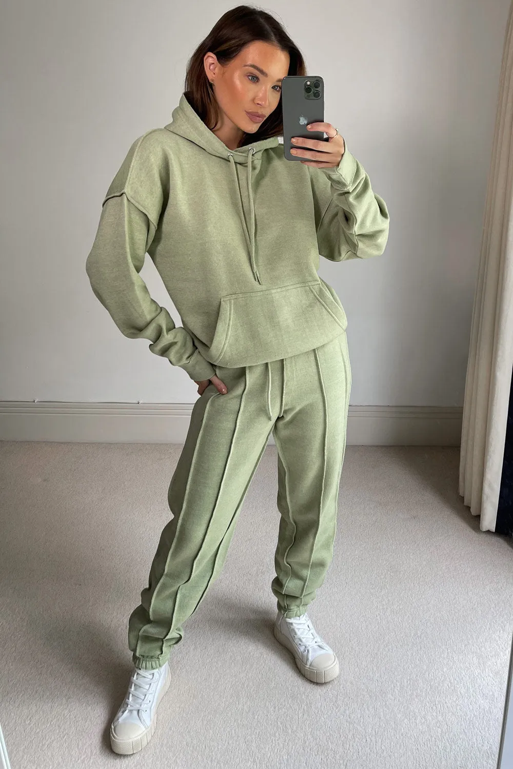 Danielle Sage Exposed Seam Hoodie and Joggers Tracksuit Set