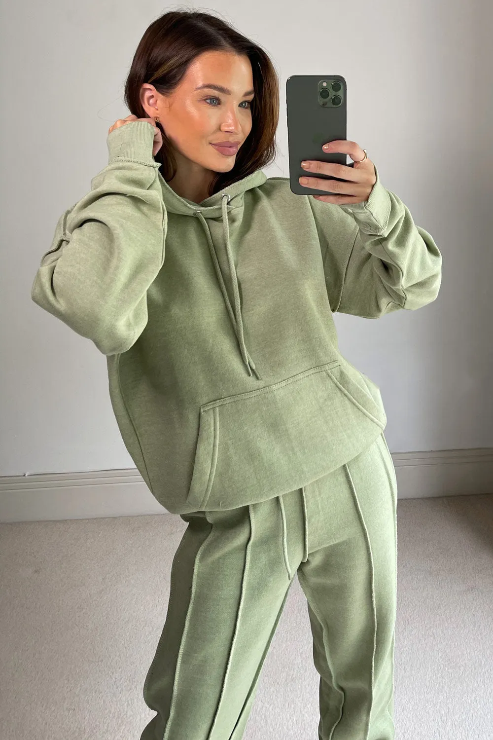 Danielle Sage Exposed Seam Hoodie and Joggers Tracksuit Set