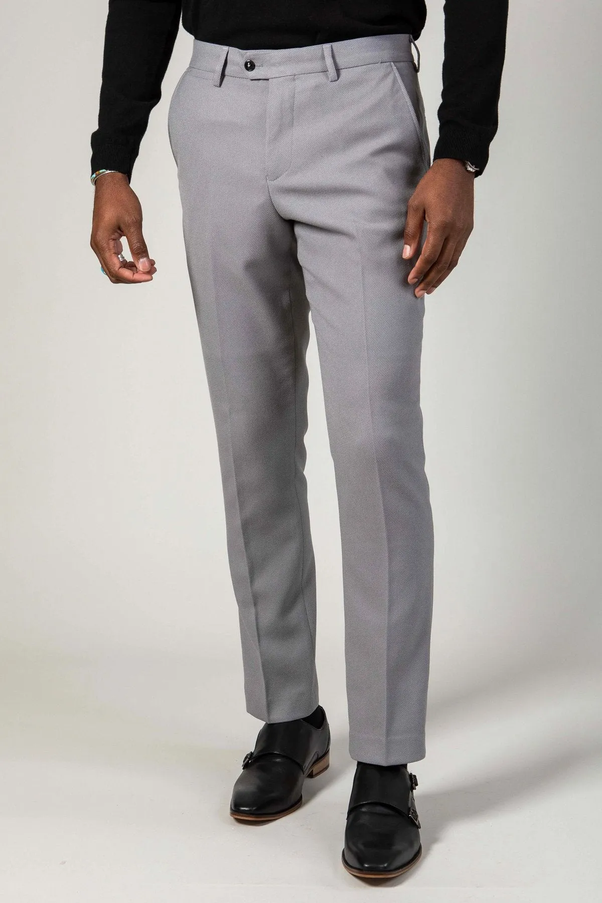 EDWIN - Silver Grey Notch Lapel Three Piece Suit