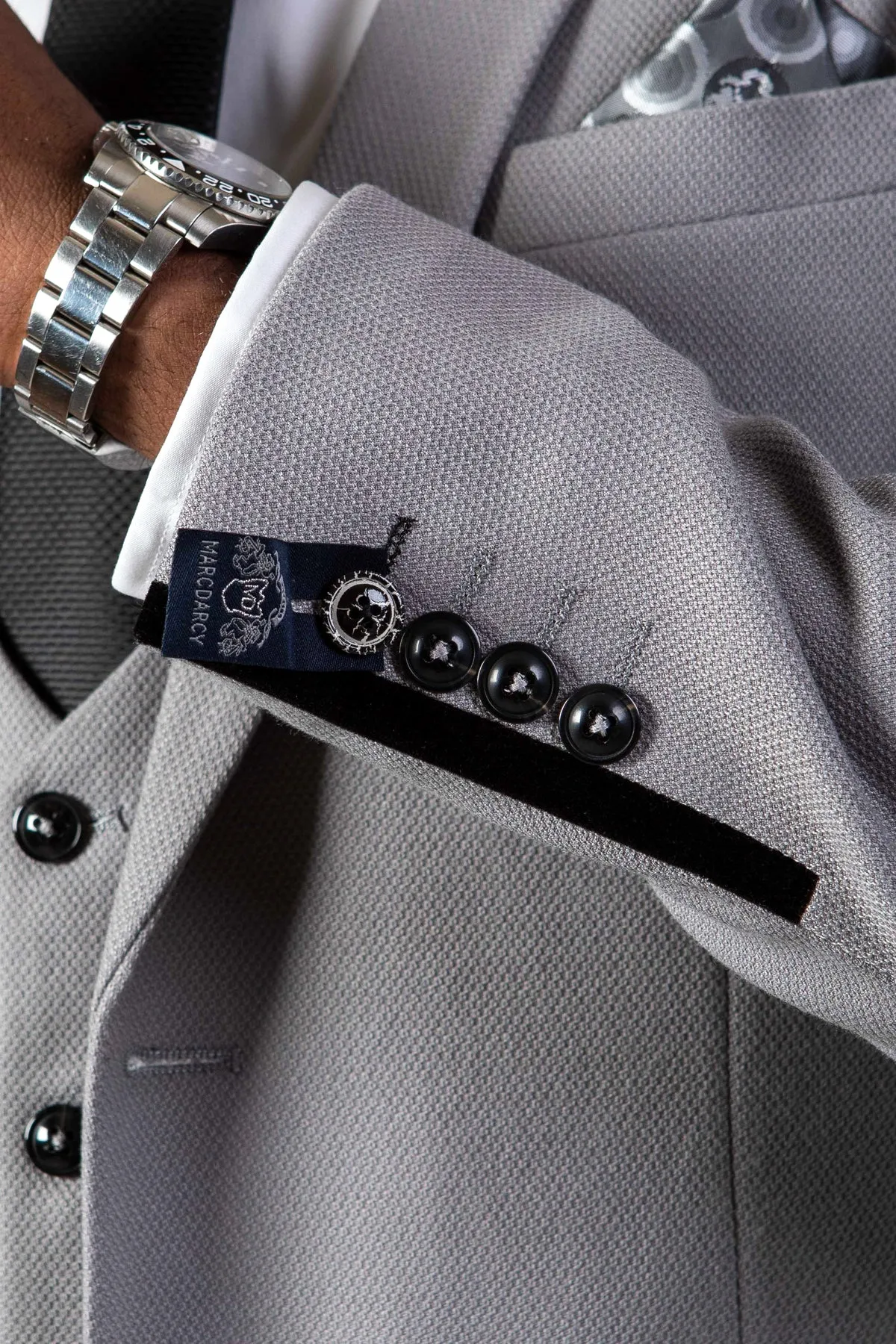 EDWIN - Silver Grey Notch Lapel Two Piece Suit