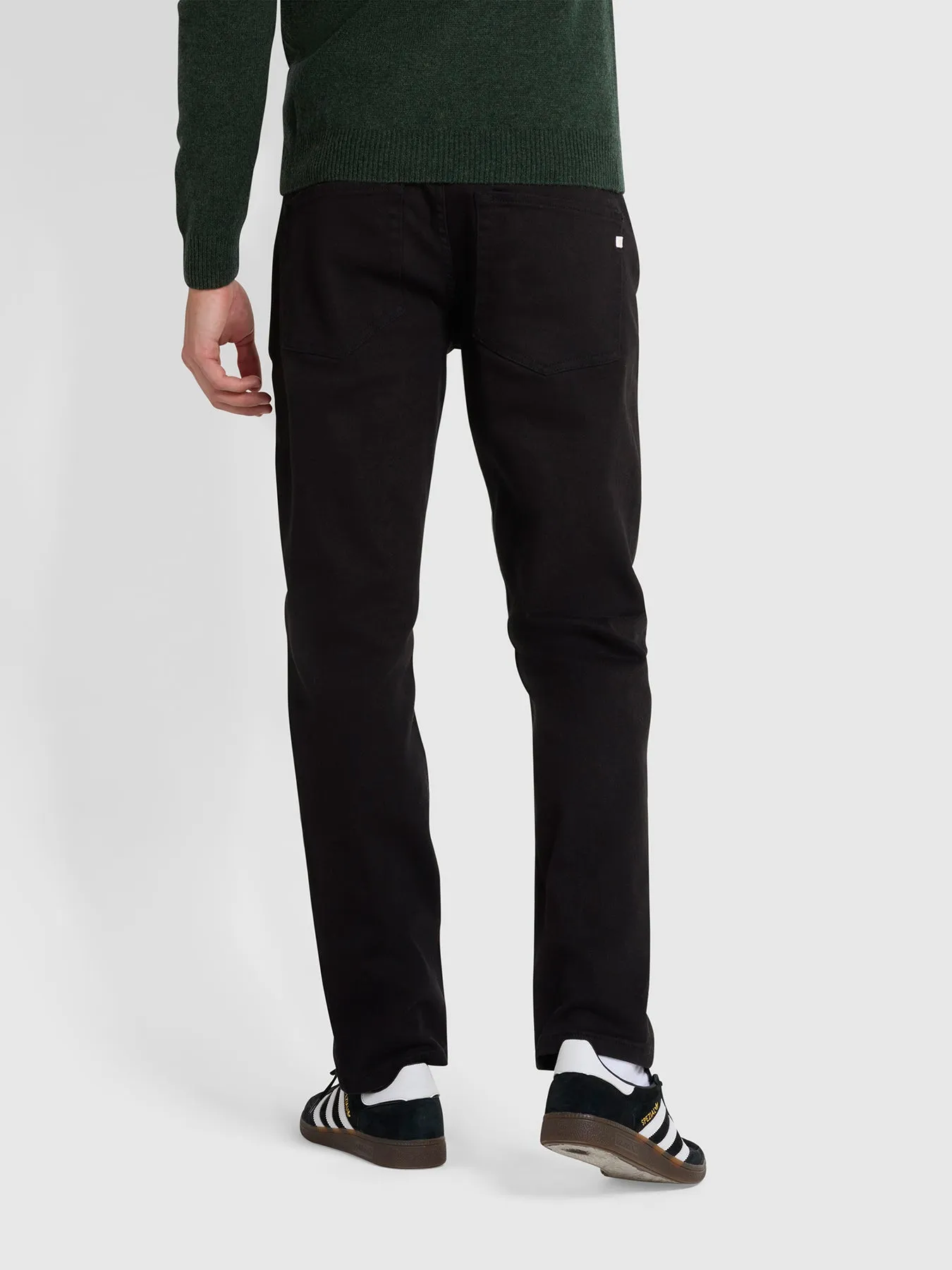 Elm Regular Slim Fit Black Stretch Jeans In Black