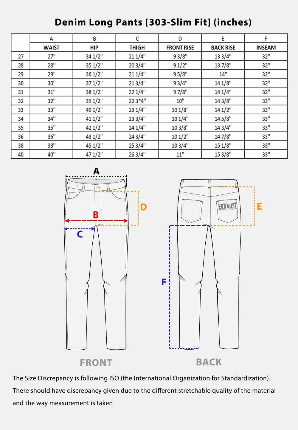 EXHAUST JEANS LONG PANTS [303 Slim Fit] 1478