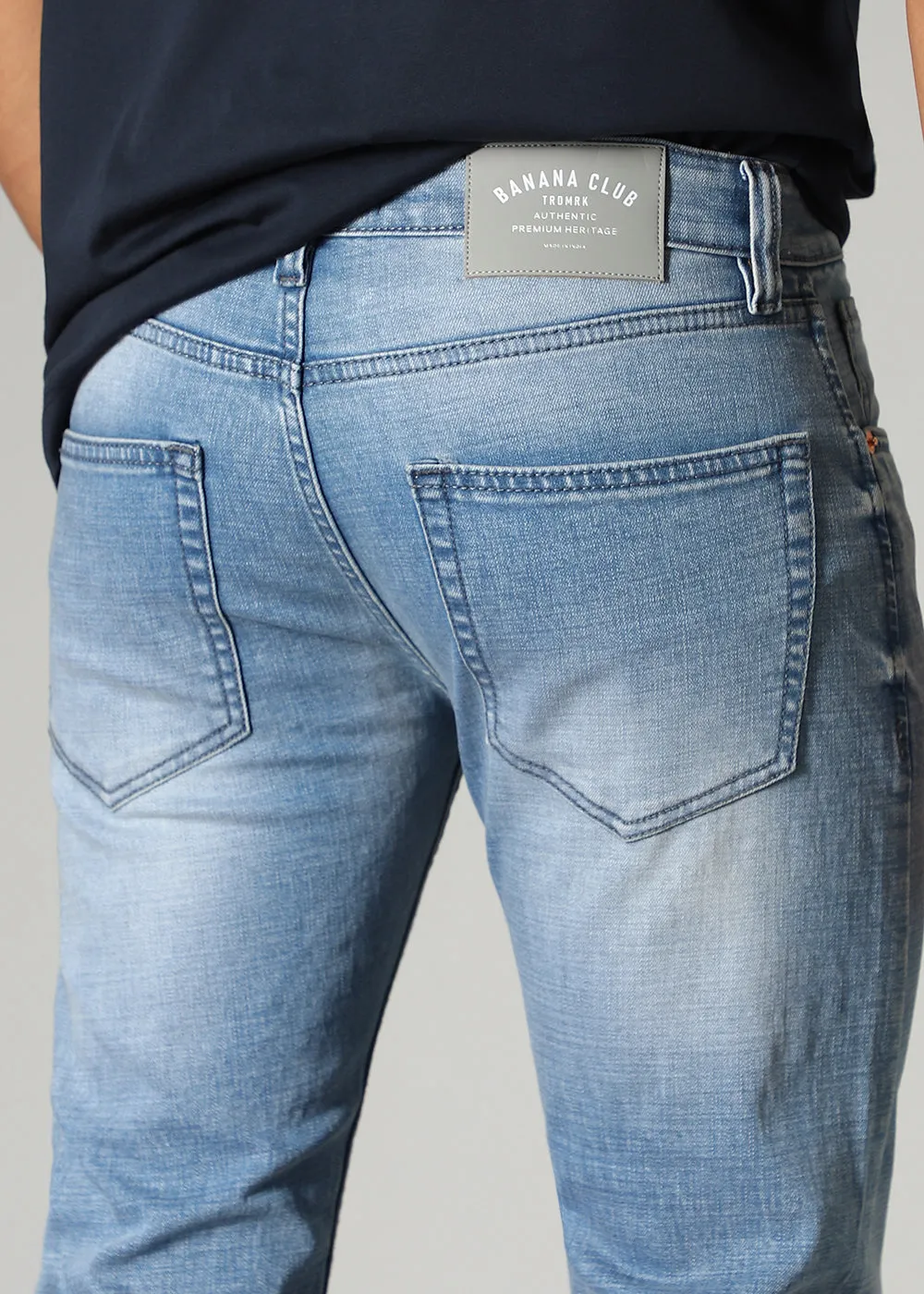 Faded Light Blue Slim Fit Jeans