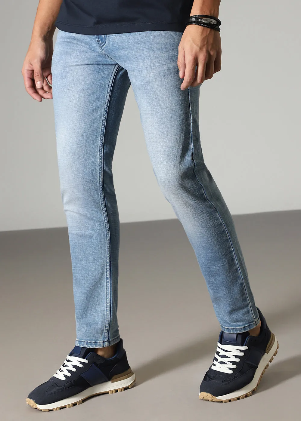 Faded Light Blue Slim Fit Jeans