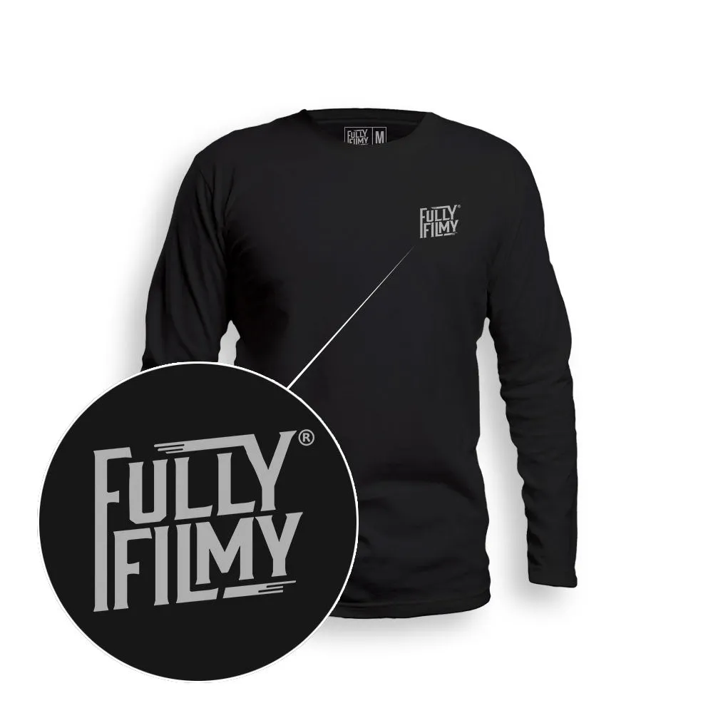 FF Grey Logo Black Full Sleeve T-Shirt (Left Pocket)