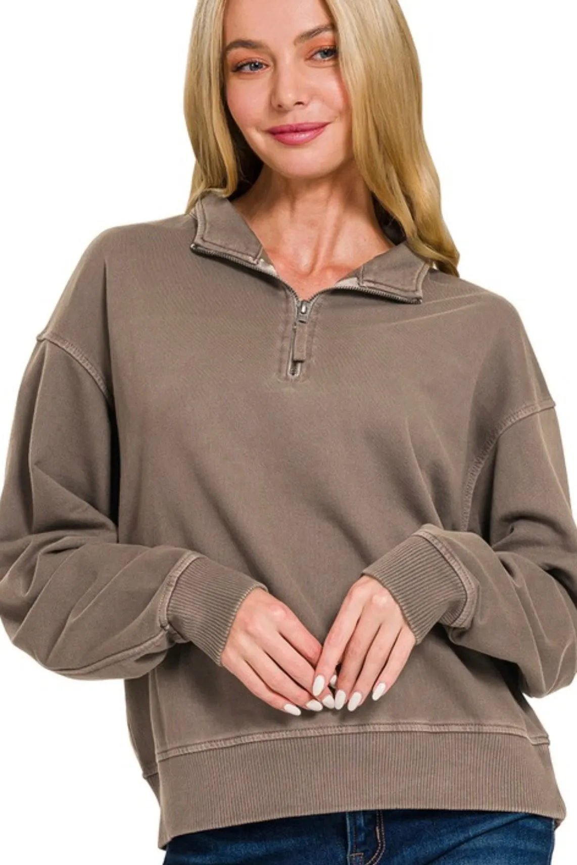 French Terry Half Zip Pullovers - 2 Colors!