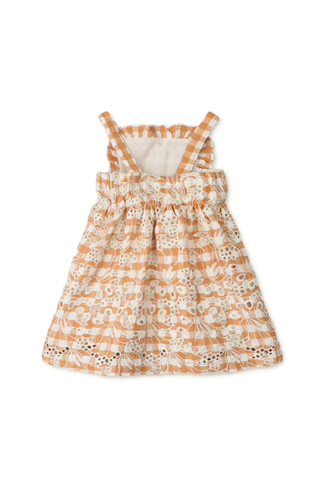 Gingersnaps Embroidered Gingham Eyelet Dress with Tassel