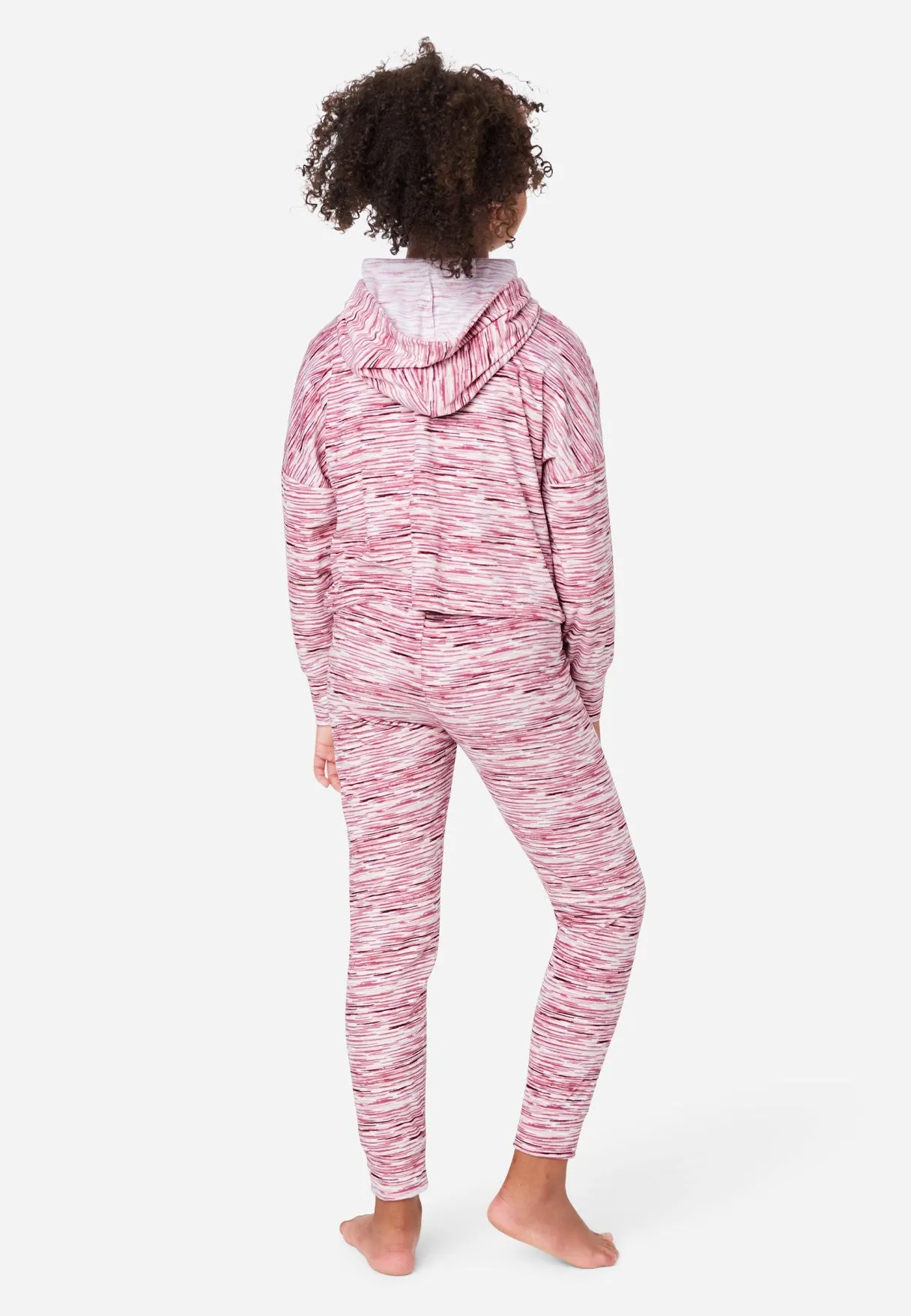 Graphic Space-Dyed Hoodie Pajama Set