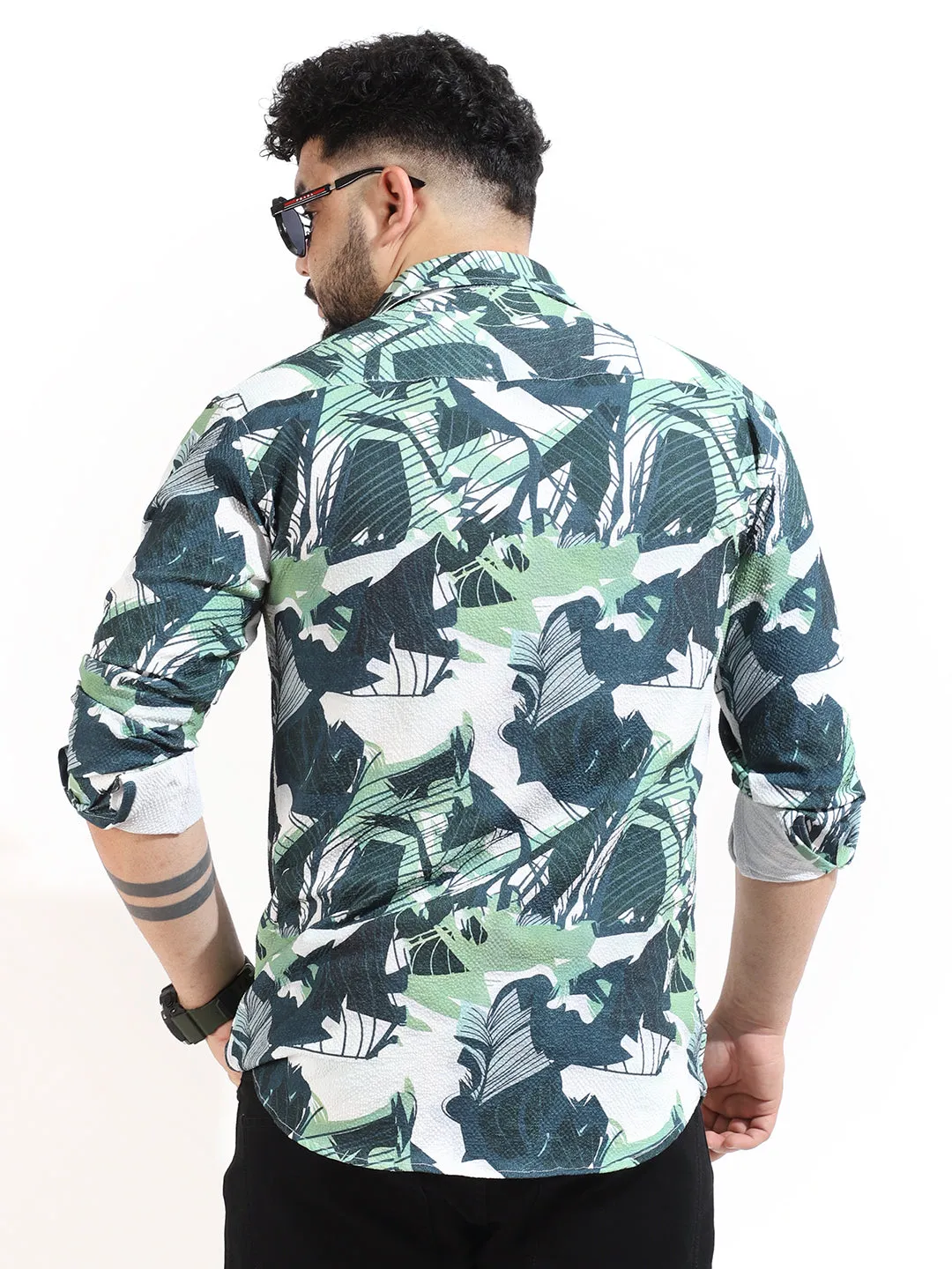 Green Digital Print Shirt