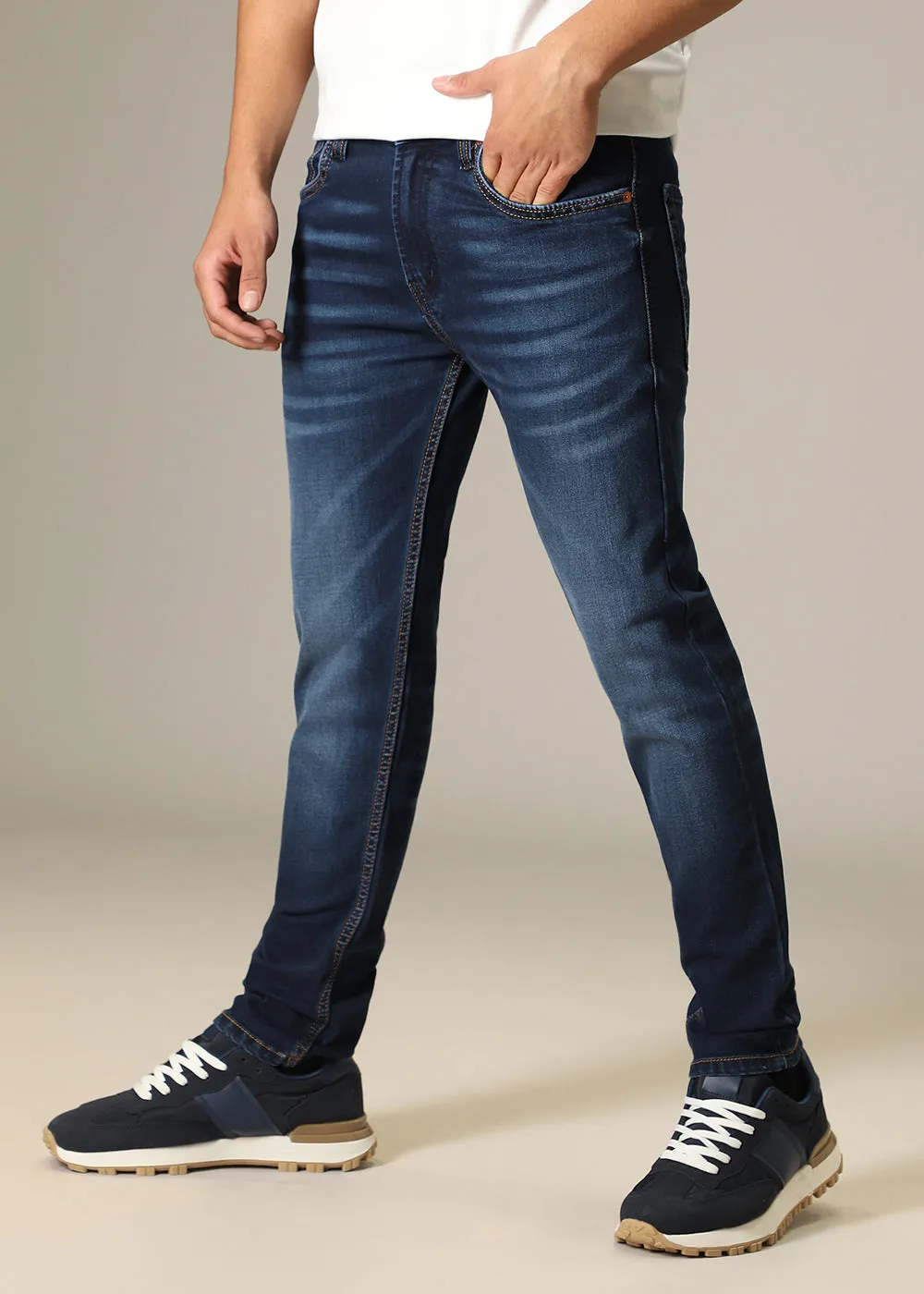 Grunge Blue Slim fit Jeans