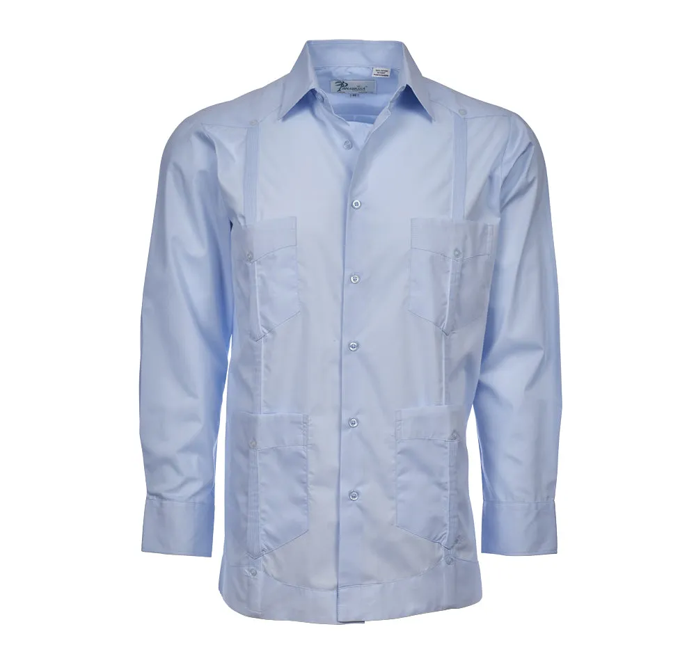 Hacienda Guayabera - Men's Long Sleeve | 4 Pockets | 100% Soft Cotton