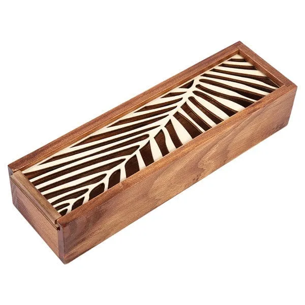 Hollow Laser cut Wood Pencil Case Storage Box Creative Students 4 Designs