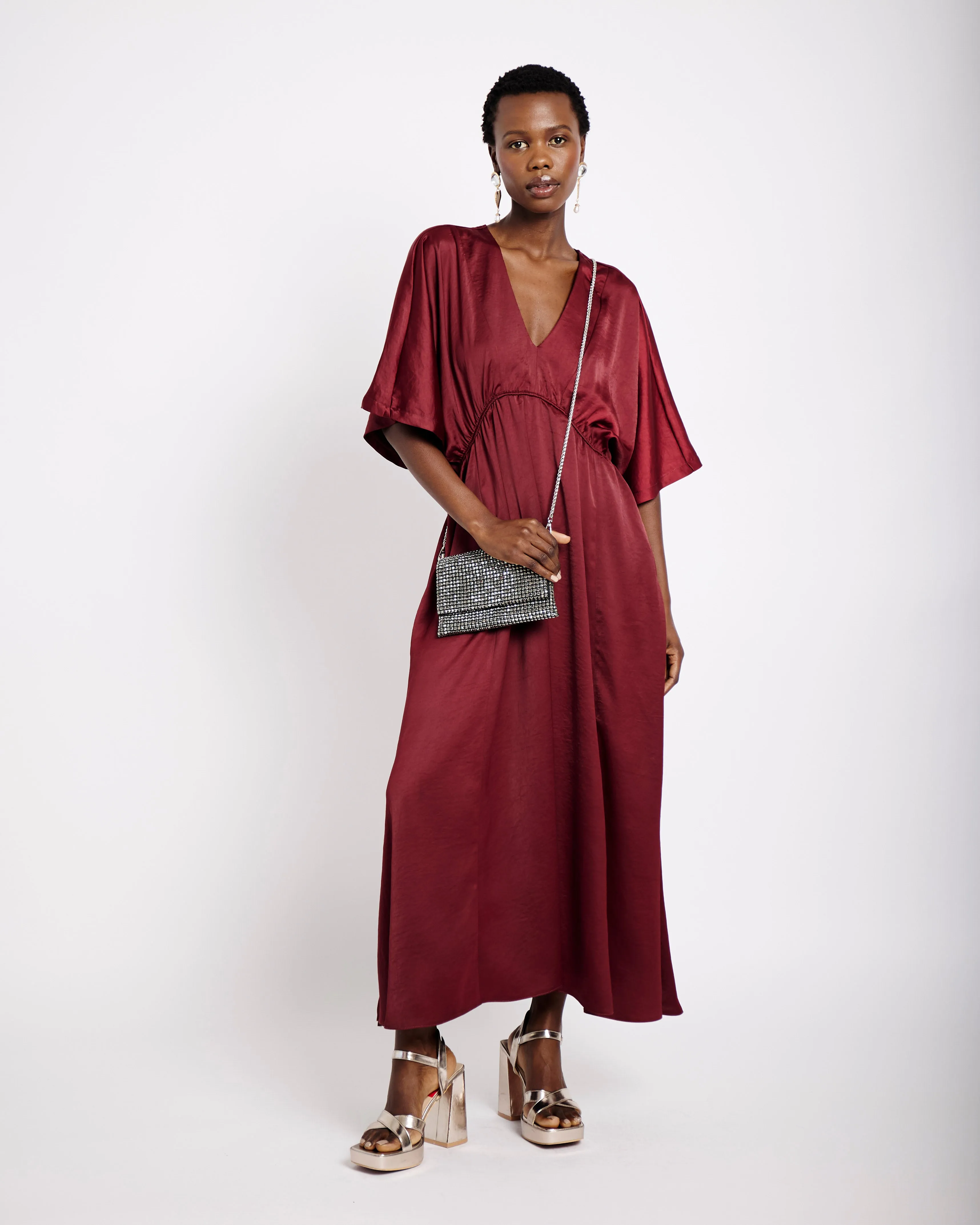 Joy Kaftan in Burgundy