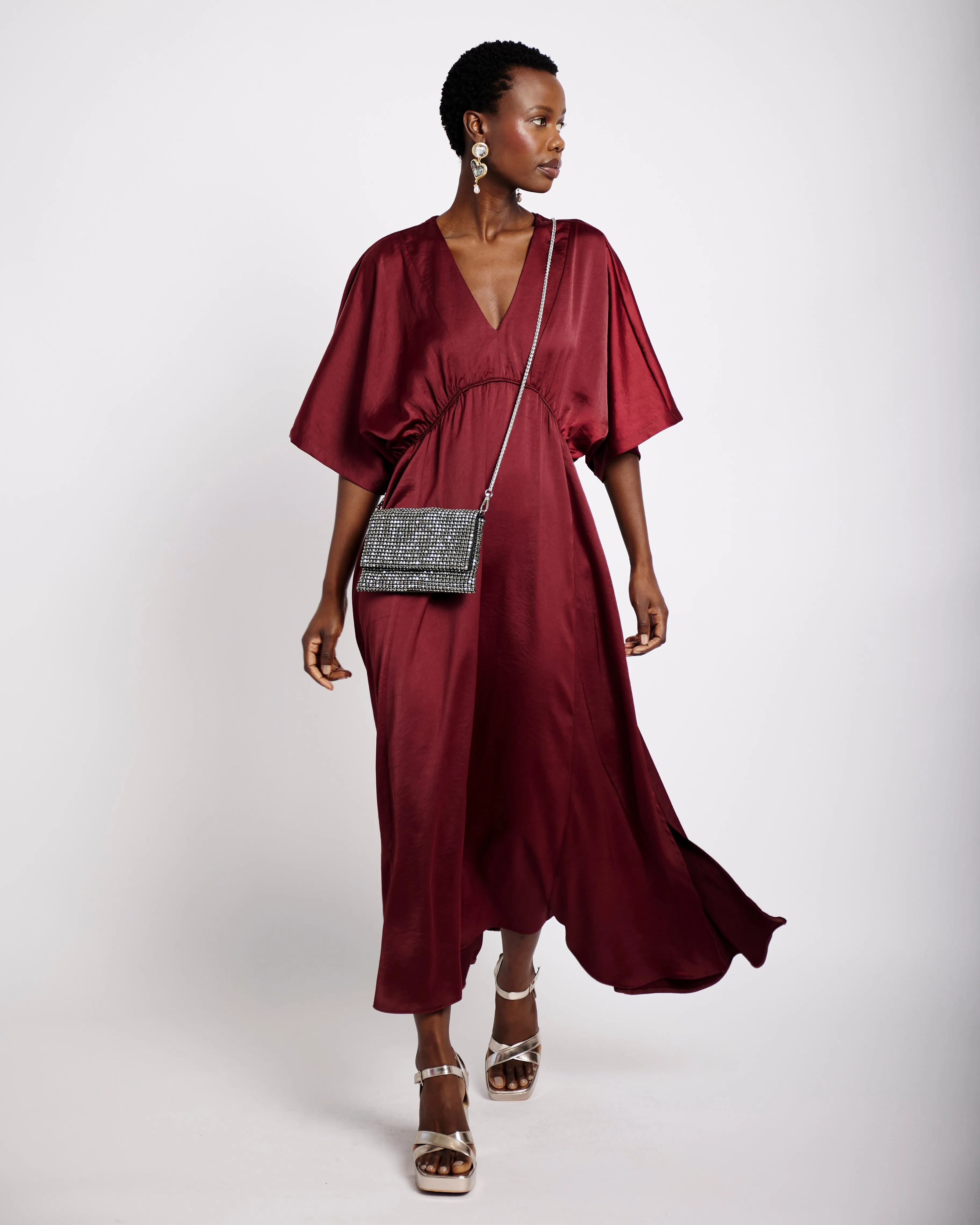 Joy Kaftan in Burgundy