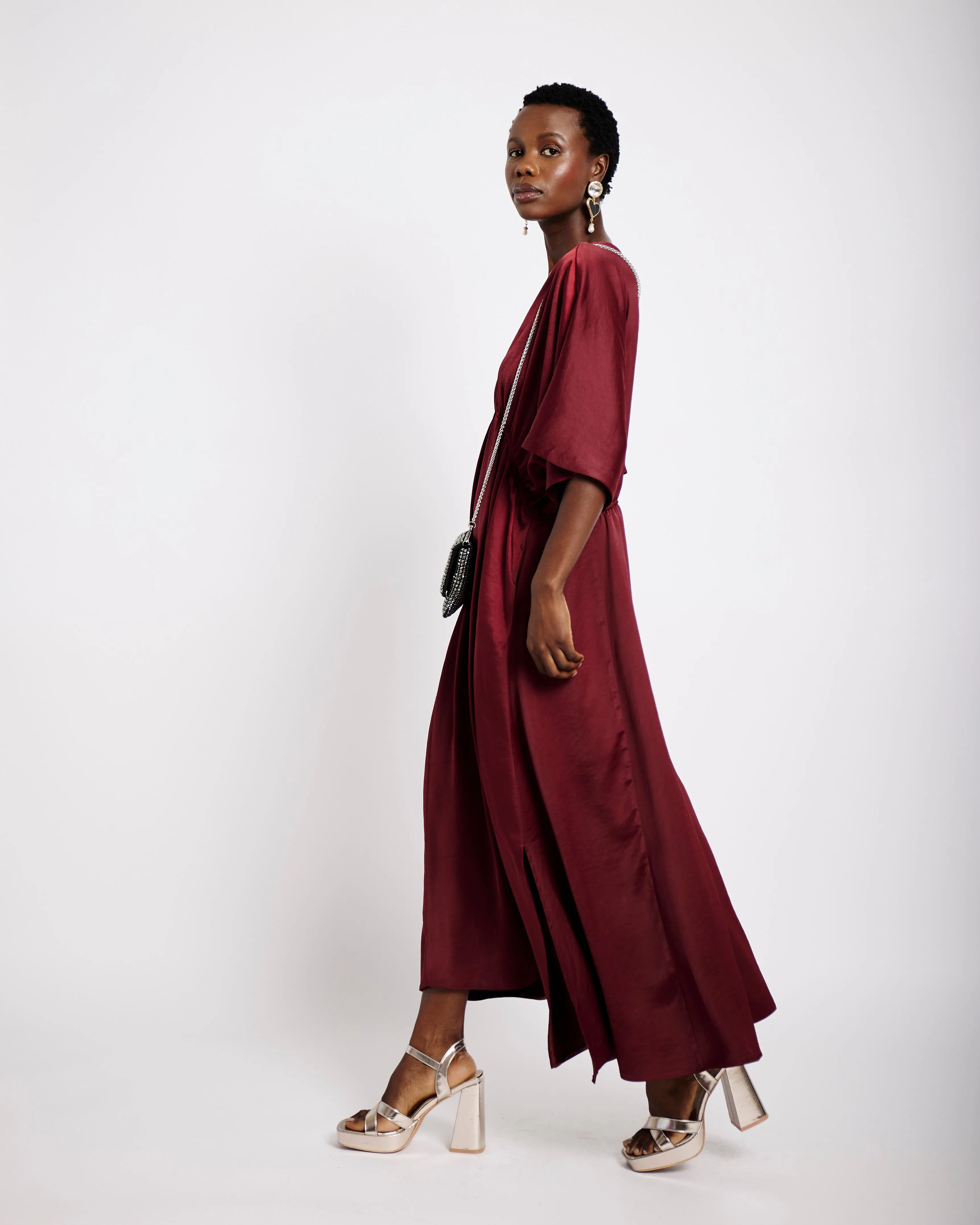 Joy Kaftan in Burgundy