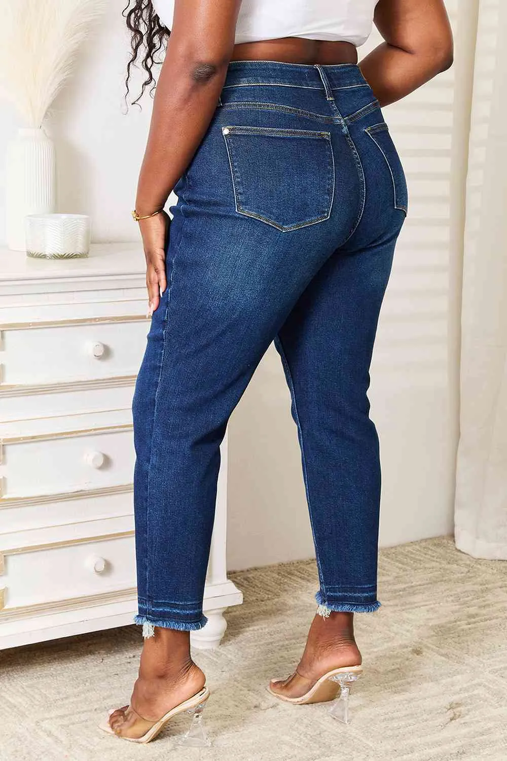 Judy Blue, High-Rise Released Hem Slim Jeans