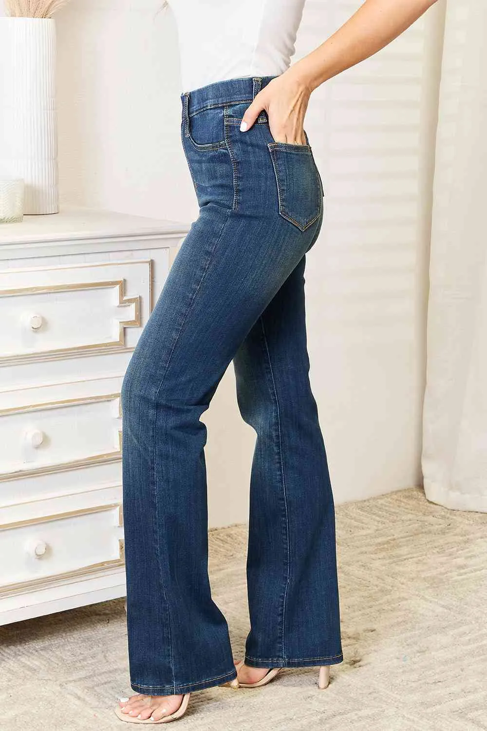 Judy Blue High Waist Vintage Pull On Slim Bootcut Jeans