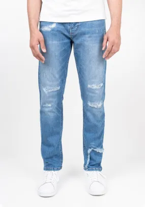 Light Wash Weekend Rip & Repair Slim Fit Jeans - Ultra