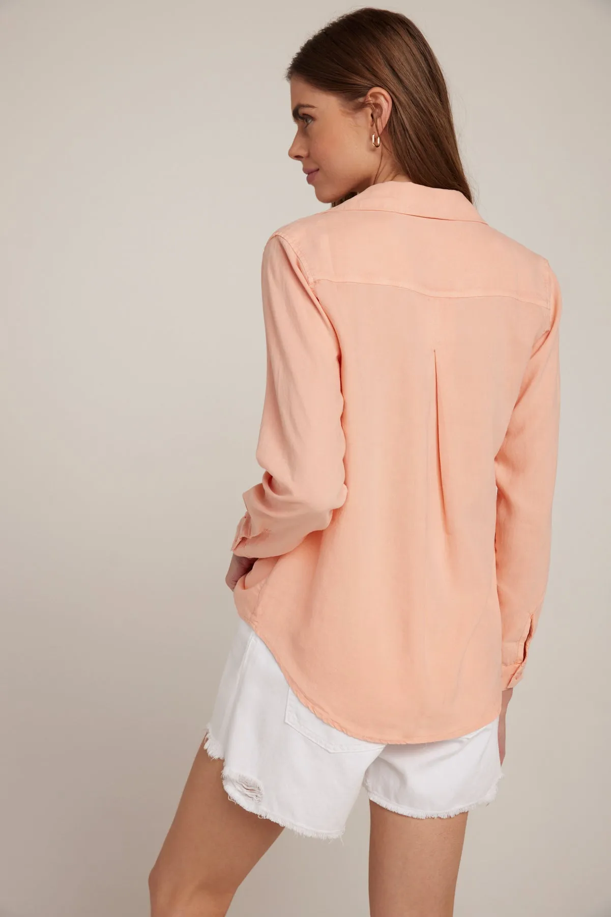 Long Sleeve Classic Button Down - Sunset Coral