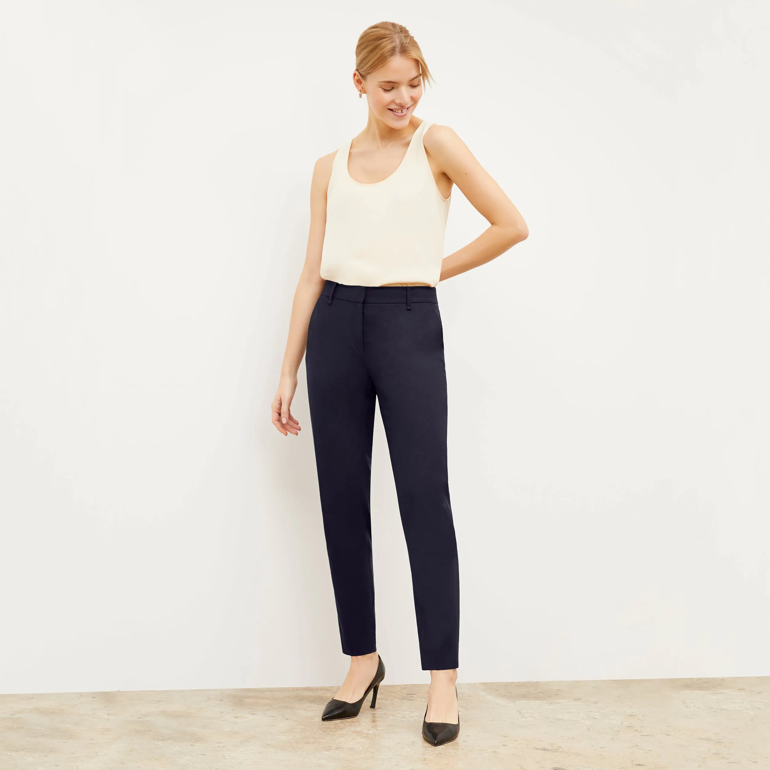 Mejia Pant - Washable Wool Twill :: Dark Navy