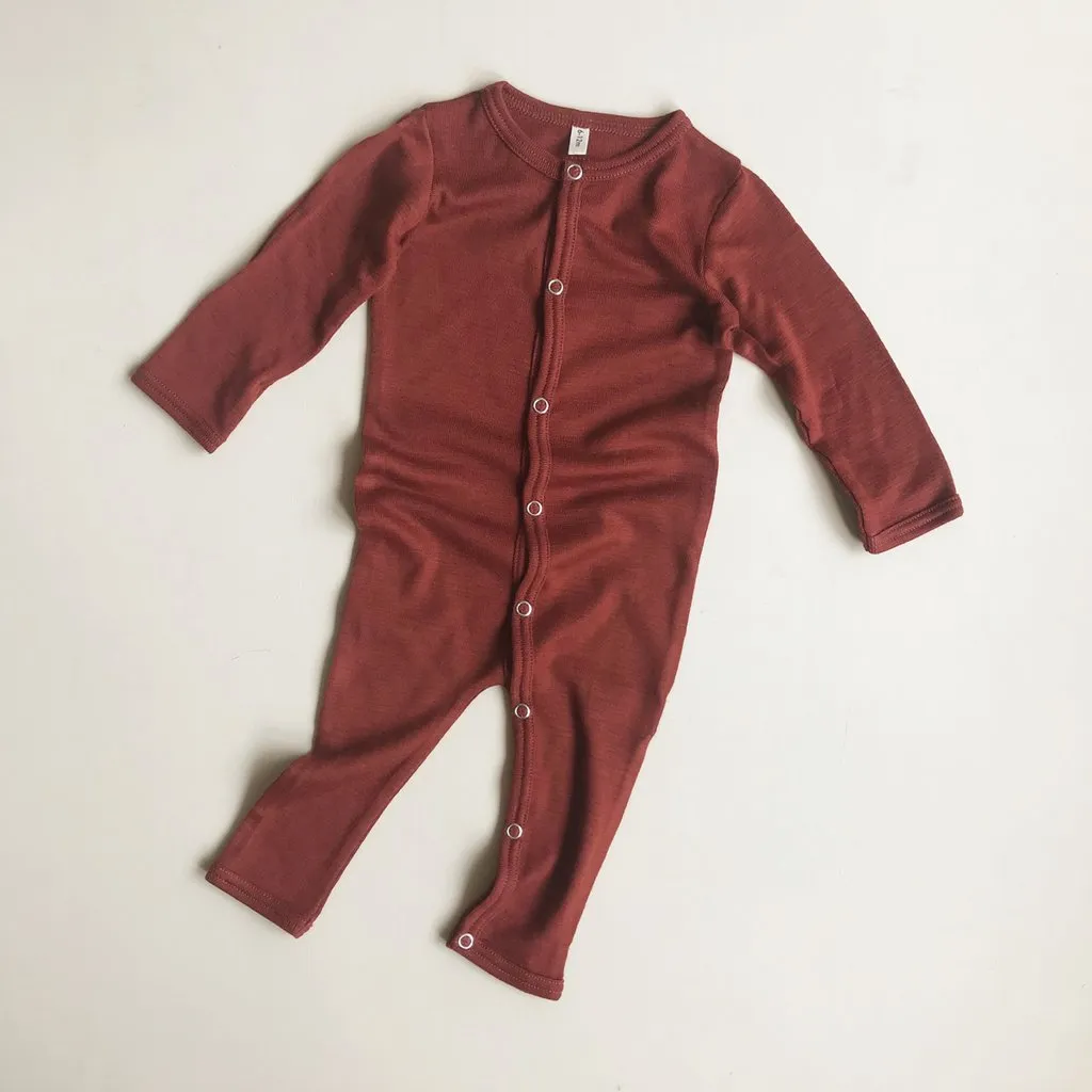 Merino Wool Onesie Burgundy