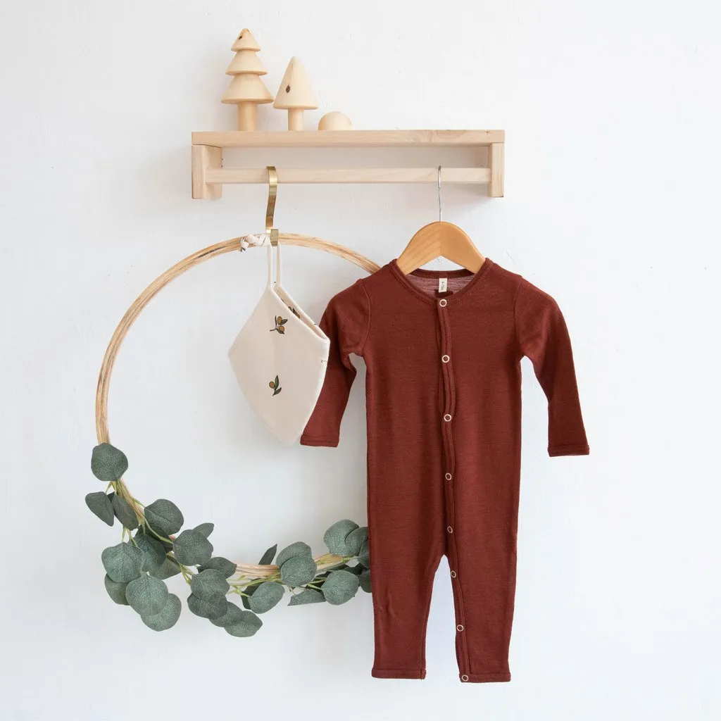 Merino Wool Onesie Burgundy