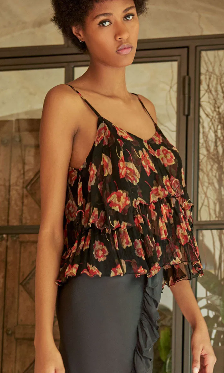 Mes Demoiselles Ruffled Tank Top - Floral